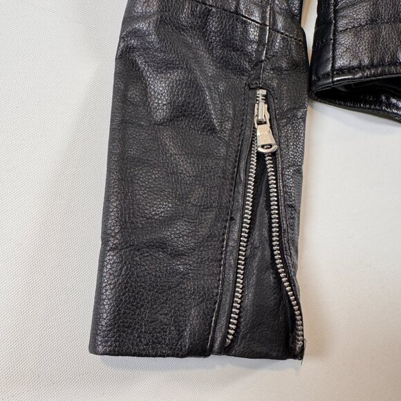 Barney's Originals Clara Black Leather Moto Jacket - Size 4 - Picture 10 of 10